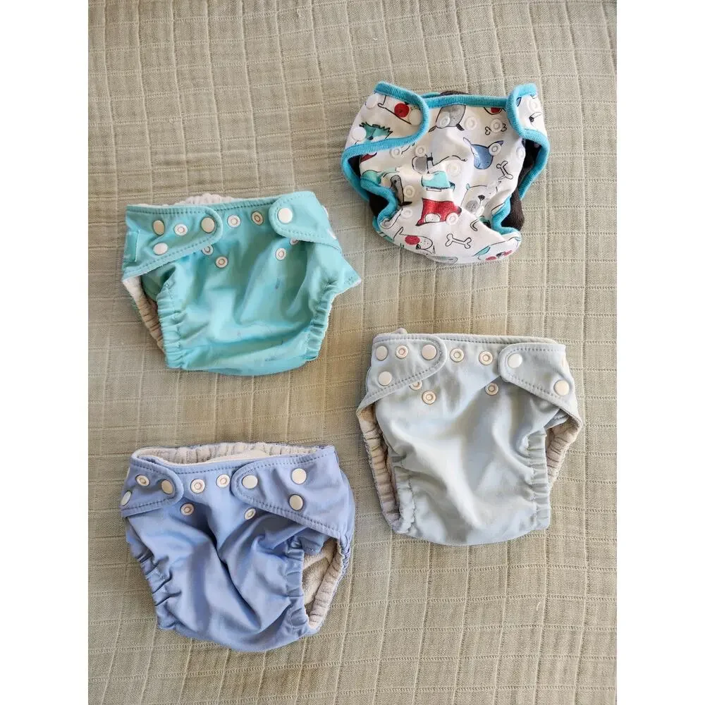 4 Cloth Diaper Covers Sz 0-36 Months